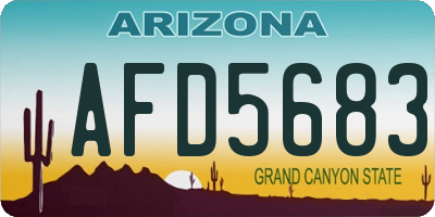 AZ license plate AFD5683