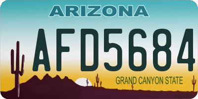 AZ license plate AFD5684