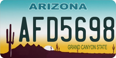 AZ license plate AFD5698