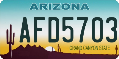 AZ license plate AFD5703