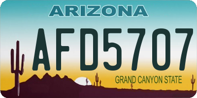 AZ license plate AFD5707