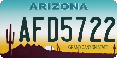 AZ license plate AFD5722