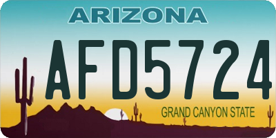 AZ license plate AFD5724