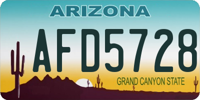 AZ license plate AFD5728