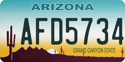 AZ license plate AFD5734