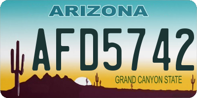 AZ license plate AFD5742