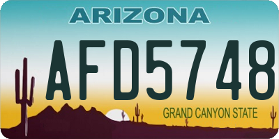 AZ license plate AFD5748