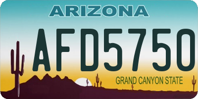 AZ license plate AFD5750