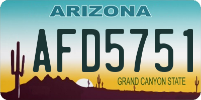 AZ license plate AFD5751