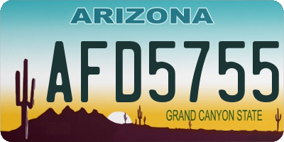 AZ license plate AFD5755