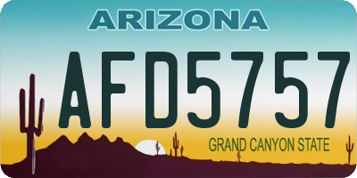 AZ license plate AFD5757