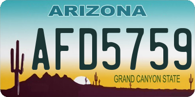 AZ license plate AFD5759
