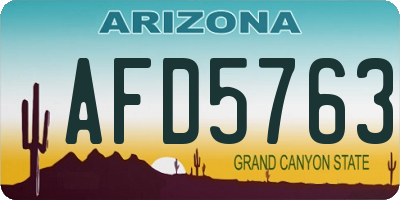 AZ license plate AFD5763