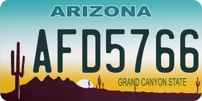 AZ license plate AFD5766