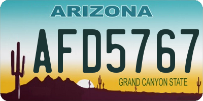 AZ license plate AFD5767