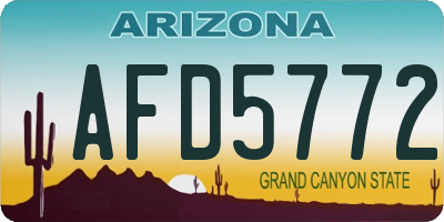AZ license plate AFD5772