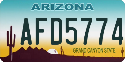 AZ license plate AFD5774