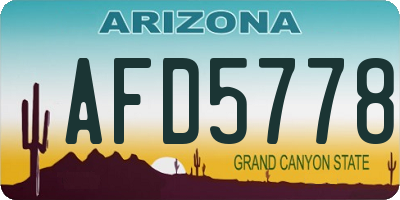 AZ license plate AFD5778
