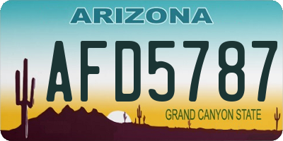 AZ license plate AFD5787