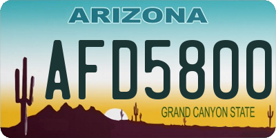 AZ license plate AFD5800