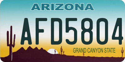 AZ license plate AFD5804