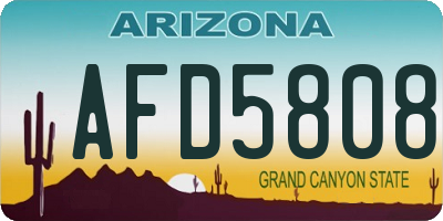AZ license plate AFD5808