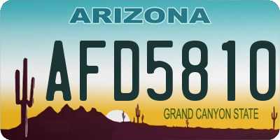 AZ license plate AFD5810