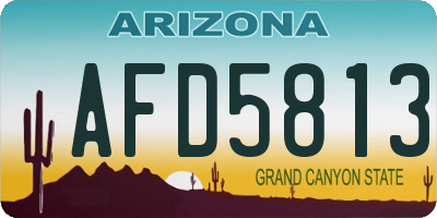 AZ license plate AFD5813
