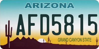 AZ license plate AFD5815