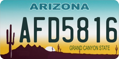 AZ license plate AFD5816