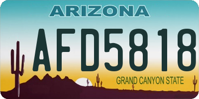 AZ license plate AFD5818