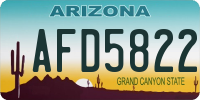 AZ license plate AFD5822