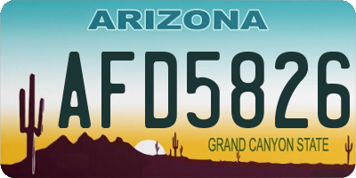 AZ license plate AFD5826