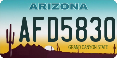 AZ license plate AFD5830