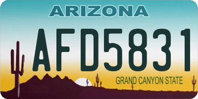 AZ license plate AFD5831