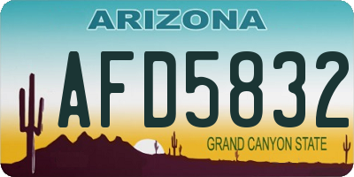 AZ license plate AFD5832
