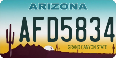 AZ license plate AFD5834