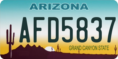 AZ license plate AFD5837