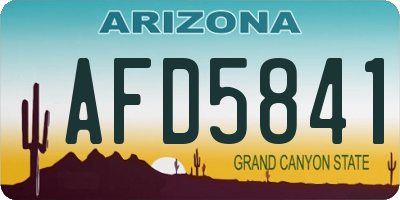 AZ license plate AFD5841