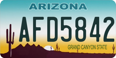 AZ license plate AFD5842