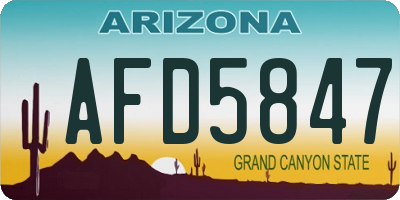 AZ license plate AFD5847