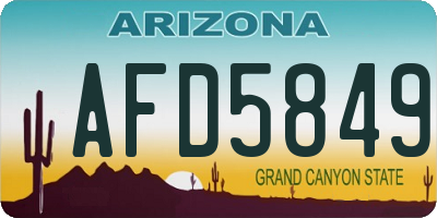 AZ license plate AFD5849