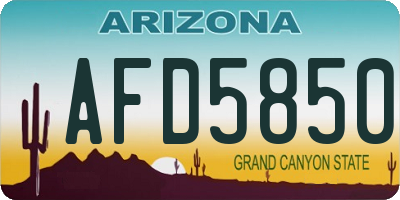 AZ license plate AFD5850