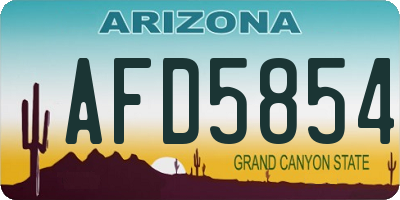 AZ license plate AFD5854