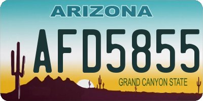 AZ license plate AFD5855