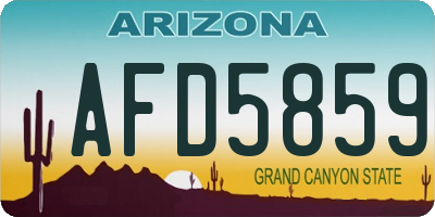 AZ license plate AFD5859