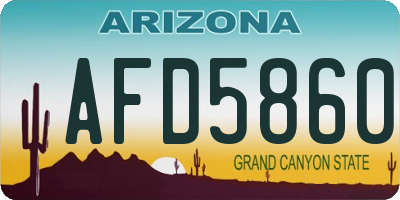 AZ license plate AFD5860