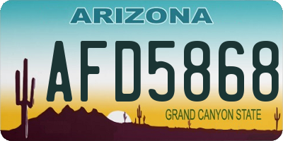 AZ license plate AFD5868