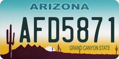 AZ license plate AFD5871