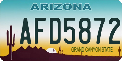 AZ license plate AFD5872